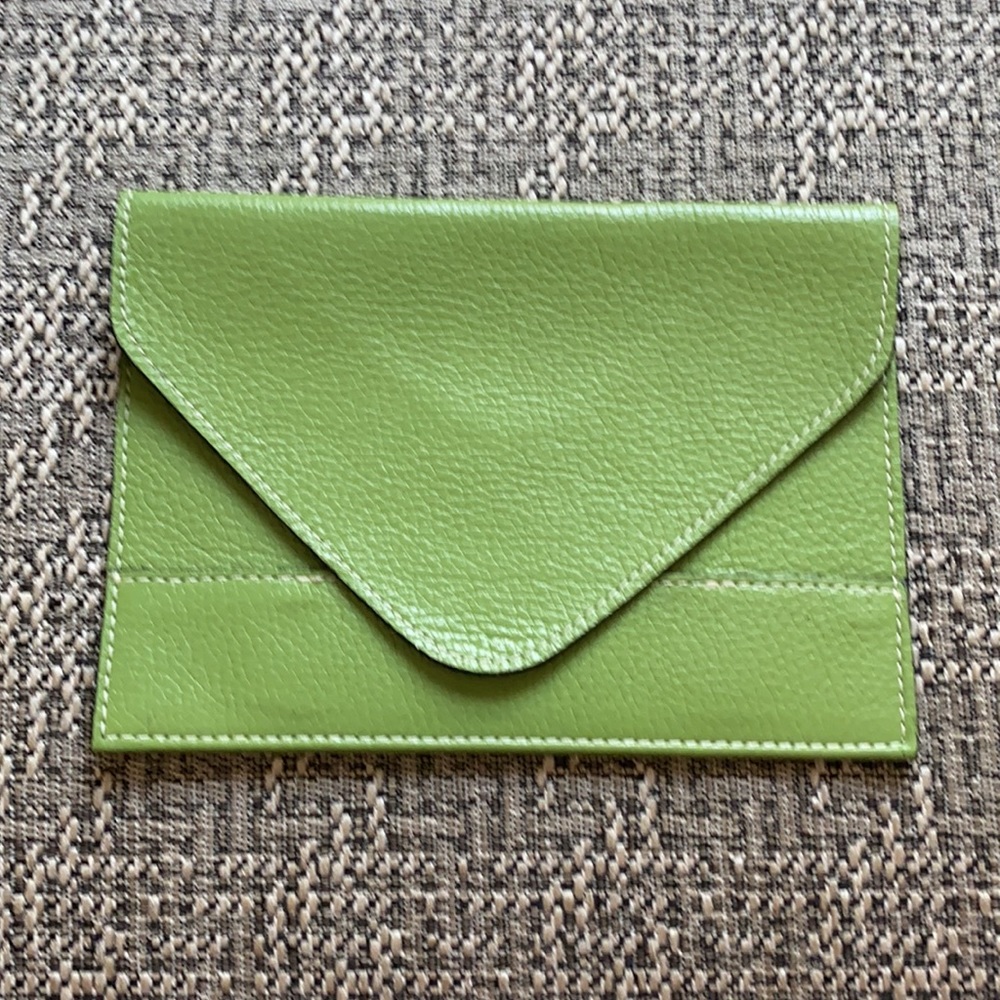 Raika Green Leather Photo Envelope 4x6